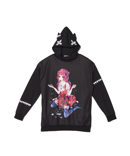 アンコロック 縫合ゾンビネコ耳パーカー-スーパービッグ 2020AW ブラック onesize