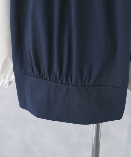 osharewalker(オシャレウォーカー)の「『異素材MIX×配色デザインカットソー』(Tシャツ/カットソー・レディース・ブラック×ホワイト/ブラック×ブラック/ホワイト×ネイビー/グレー×ホワイト/ホワイト×ピンク/ラベンダー・1/2)」の13枚目の写真