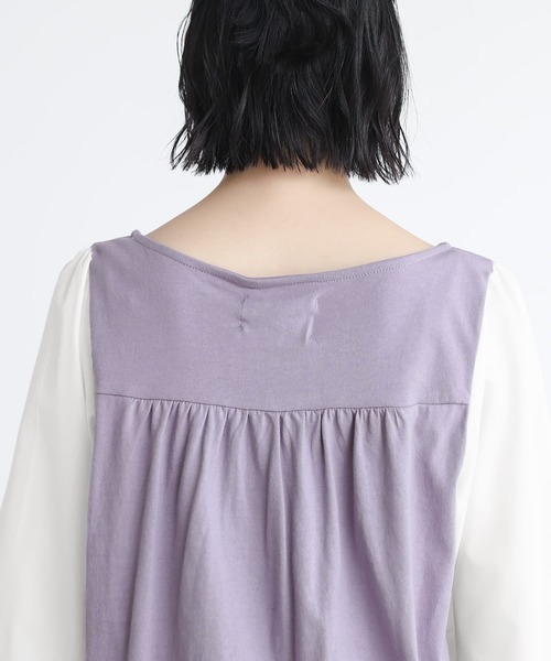 osharewalker(オシャレウォーカー)の「『異素材MIX×配色デザインカットソー』(Tシャツ/カットソー・レディース・ブラック×ホワイト/ブラック×ブラック/ホワイト×ネイビー/グレー×ホワイト/ホワイト×ピンク/ラベンダー・1/2)」の21枚目の写真