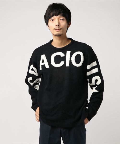 VENCEEXCHANGE（ヴァンスエクスチェンジ）の「モールヤーンジャガードロゴプルオーバー（ニット/セーター・メンズ・ブラック/ベージュ/レッド・M/L）」の4枚目の写真