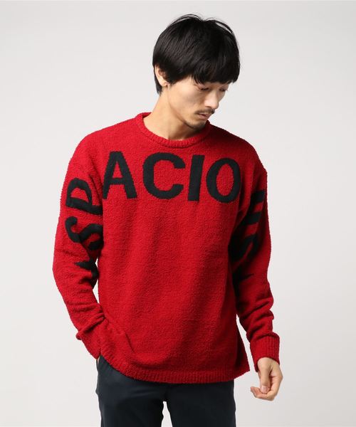 VENCEEXCHANGE（ヴァンスエクスチェンジ）の「モールヤーンジャガードロゴプルオーバー（ニット/セーター・メンズ・ブラック/ベージュ/レッド・M/L）」の6枚目の写真