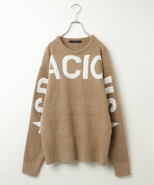 VENCEEXCHANGE（ヴァンスエクスチェンジ）の「モールヤーンジャガードロゴプルオーバー（ニット/セーター・メンズ・ブラック/ベージュ/レッド・M/L）」の9枚目の写真