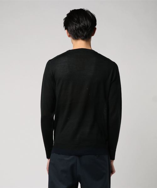 COMME CA MEN（コムサメン）の「ライン　クルーネックニット（ニット/セーター・メンズ・ブラック/ネイビー・LARGE/MEDIUM/X-LARGE）」の4枚目の写真