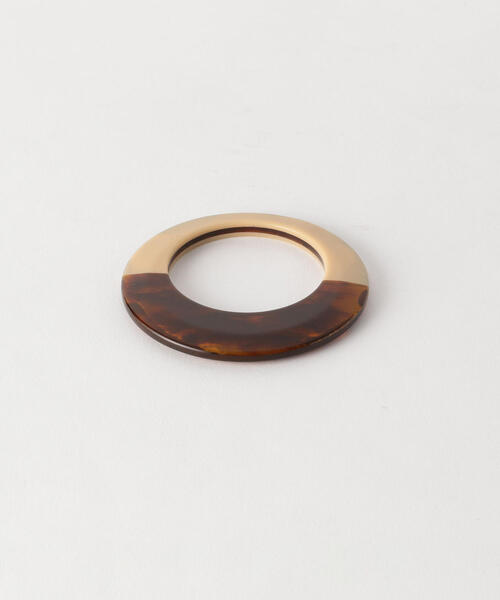 BEAUTY&YOUTH UNITED ARROWS（ビューティーアンドユースユナイテッドアローズ）の「BY 2トーンコンビ スマートバングル о（バングル/リストバンド・レディース・ブラウン/オフホワイト・FREE）」の2枚目の写真