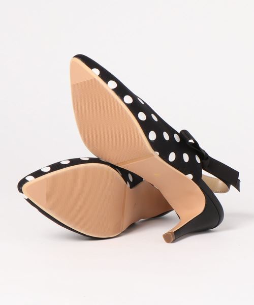 KOBE LETTUCE(コウベレタス)の「サイドリボンバックゴムパンプス(パンプス・レディース・アイボリー/シルバー/ピンク系その他/ブラック系その他/ドット・L/LL/M/S)」の6枚目の写真