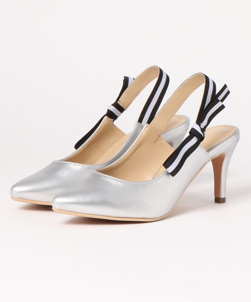 KOBE LETTUCE(コウベレタス)の「サイドリボンバックゴムパンプス(パンプス・レディース・アイボリー/シルバー/ピンク系その他/ブラック系その他/ドット・L/LL/M/S)」の13枚目の写真