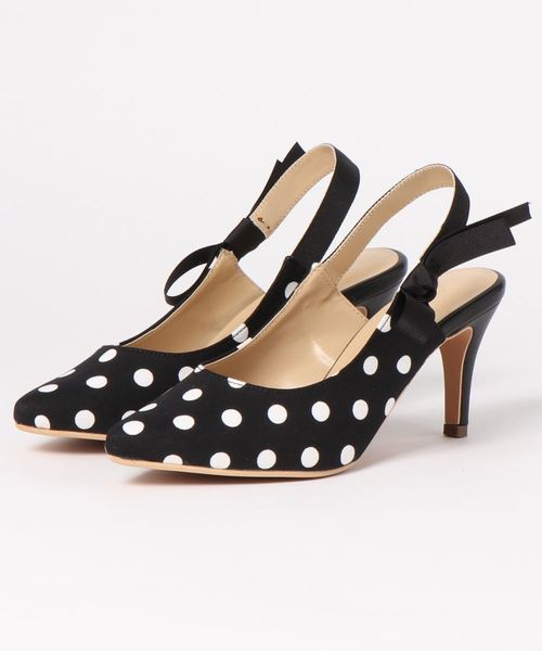 KOBE LETTUCE(コウベレタス)の「サイドリボンバックゴムパンプス(パンプス・レディース・アイボリー/シルバー/ピンク系その他/ブラック系その他/ドット・L/LL/M/S)」の20枚目の写真