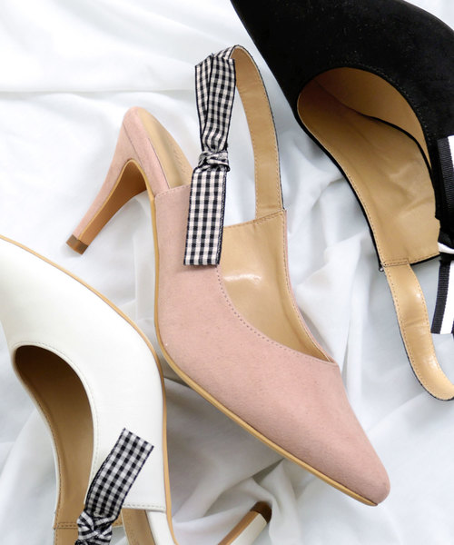 KOBE LETTUCE(コウベレタス)の「サイドリボンバックゴムパンプス(パンプス・レディース・アイボリー/シルバー/ピンク系その他/ブラック系その他/ドット・L/LL/M/S)」の22枚目の写真