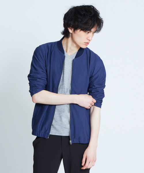 ABAHOUSE GRAY（アバハウスグレイ）の「【展開店舗限定】メッシュジャージブルゾン（ブルゾン・メンズ・カーキ/ブルー/グレイッシュベージュ・46/48/50）」の11枚目の写真