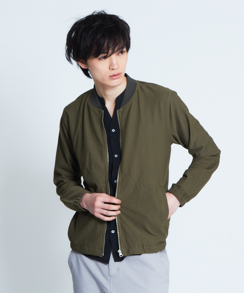 ABAHOUSE GRAY（アバハウスグレイ）の「【展開店舗限定】メッシュジャージブルゾン（ブルゾン・メンズ・カーキ/ブルー/グレイッシュベージュ・46/48/50）」の9枚目の写真