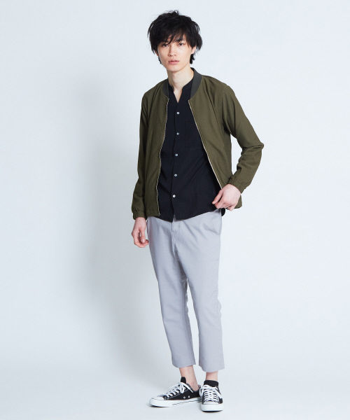 ABAHOUSE GRAY（アバハウスグレイ）の「【展開店舗限定】メッシュジャージブルゾン（ブルゾン・メンズ・カーキ/ブルー/グレイッシュベージュ・46/48/50）」の8枚目の写真