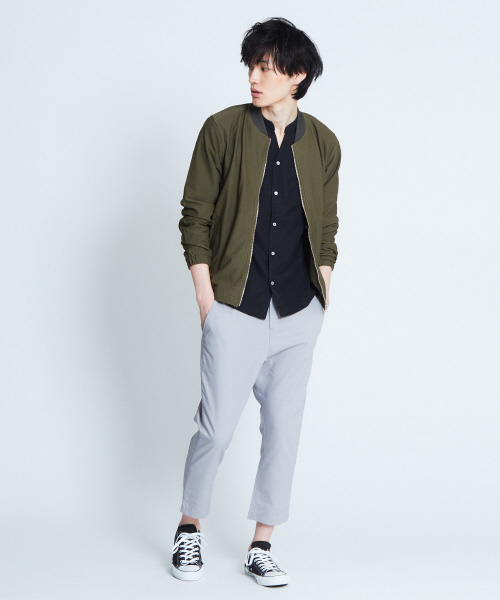 ABAHOUSE GRAY（アバハウスグレイ）の「【展開店舗限定】メッシュジャージブルゾン（ブルゾン・メンズ・カーキ/ブルー/グレイッシュベージュ・46/48/50）」の7枚目の写真