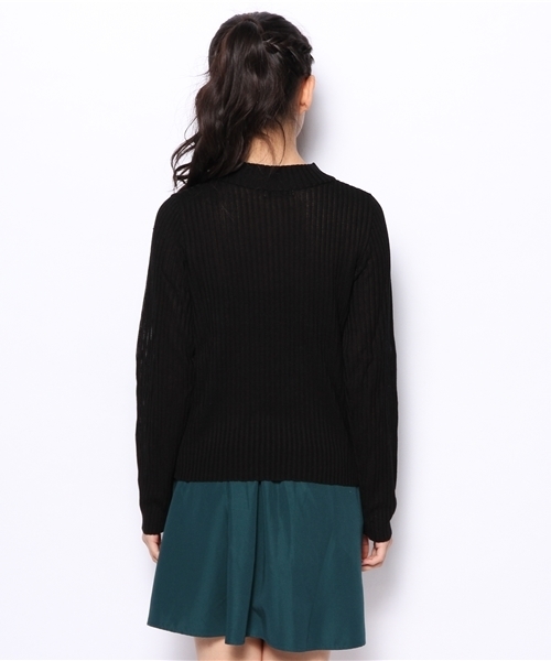 mystic（ミスティック）の「ハイネックリブニットプルオーバー（ニット/セーター・レディース・ブラック/アイボリー/グレー/サックスブルー/ライトグリーン・ﾌﾘ-）」の7枚目の写真