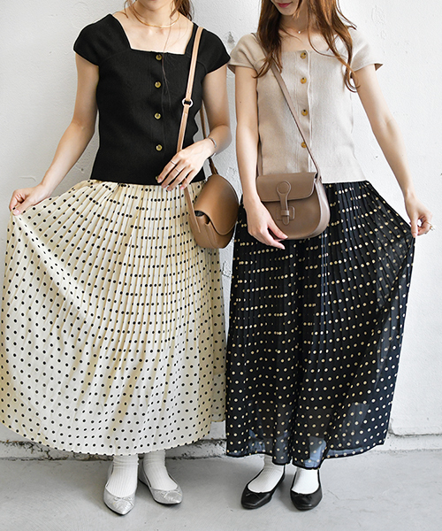 PairPair（ペアペア）の「ドット＆花柄アソートプリーツスカート（スカート・レディース・ブラック/ライトグリーン/モカ/ライトベージュ・FREE）」の22枚目の写真