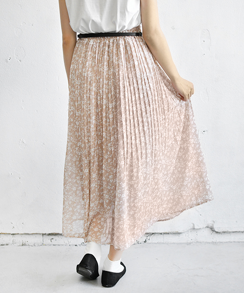 PairPair（ペアペア）の「ドット＆花柄アソートプリーツスカート（スカート・レディース・ブラック/ライトグリーン/モカ/ライトベージュ・FREE）」の5枚目の写真