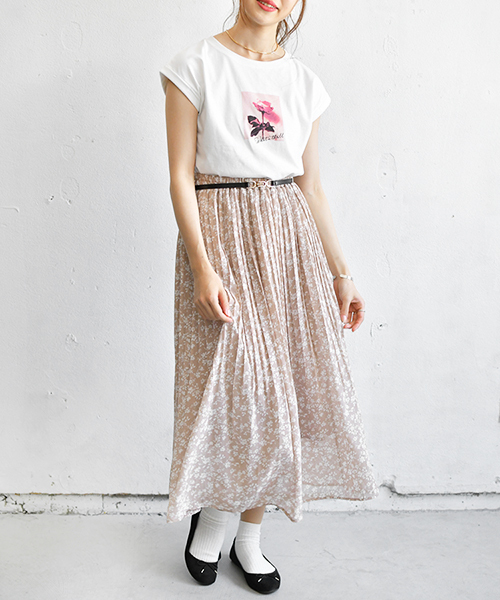 PairPair（ペアペア）の「ドット＆花柄アソートプリーツスカート（スカート・レディース・ブラック/ライトグリーン/モカ/ライトベージュ・FREE）」の6枚目の写真