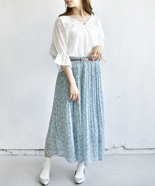 PairPair（ペアペア）の「ドット＆花柄アソートプリーツスカート（スカート・レディース・ブラック/ライトグリーン/モカ/ライトベージュ・FREE）」の12枚目の写真