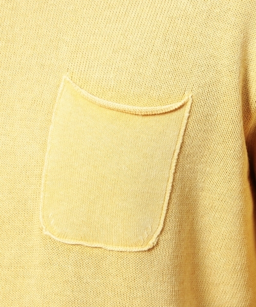 BEAUTY&YOUTH UNITED ARROWS（ビューティーアンドユースユナイテッドアローズ）の「BY ヴィンテージウォッシュ ニット TEE◆（ニット/セーター・メンズ・イエロー/ネイビー/ライトグレー・LARGE/X-LARGE/SMALL/MEDIUM）」の8枚目の写真
