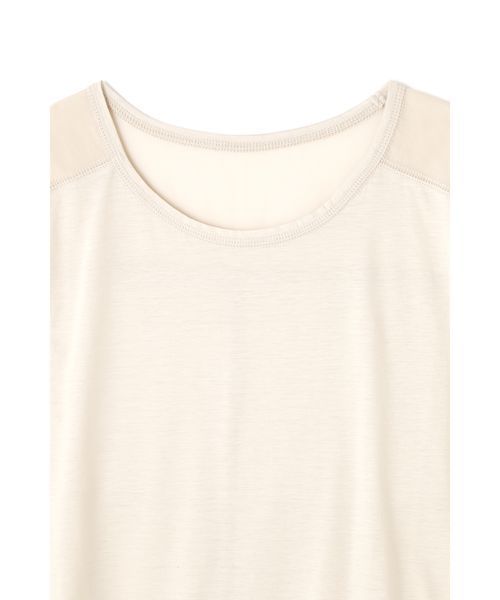 d'un a dix（アナディス）の「オーガンジー切替えノースリーブTシャツ（Tシャツ/カットソー・レディース・ホワイト/ブラック/ベージュ・38）」の4枚目の写真