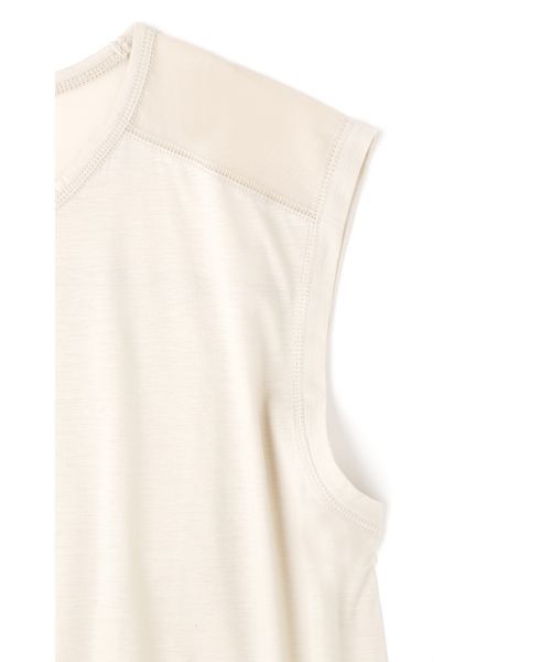 d'un a dix（アナディス）の「オーガンジー切替えノースリーブTシャツ（Tシャツ/カットソー・レディース・ホワイト/ブラック/ベージュ・38）」の5枚目の写真