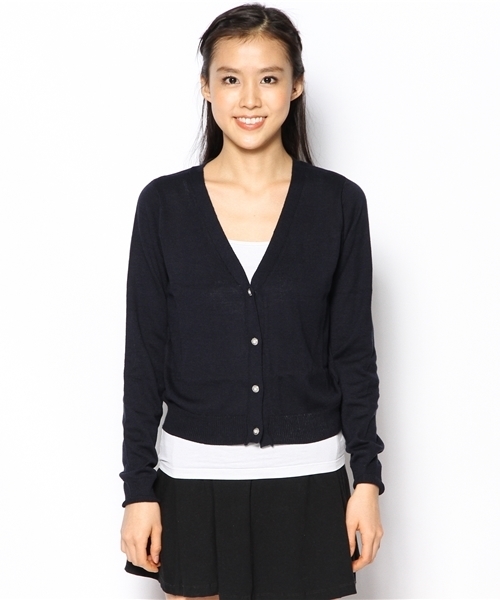 Chico(チコ)の「カラーニットカーデ(カーディガン/ボレロ・レディース・レッド/イエロー/ネイビー/グレー/ホワイト・FREE)」の10枚目の写真