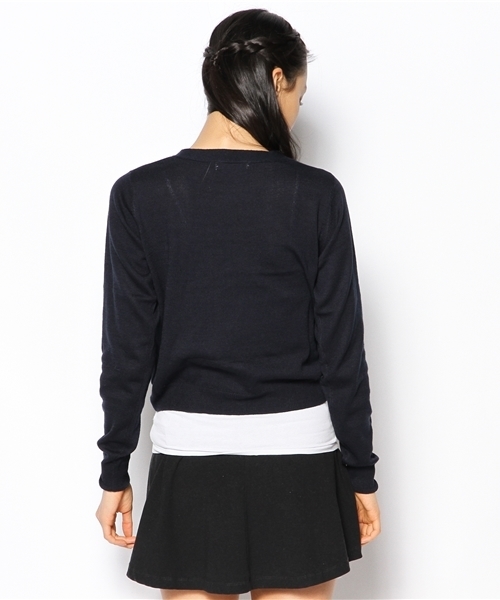 Chico(チコ)の「カラーニットカーデ(カーディガン/ボレロ・レディース・レッド/イエロー/ネイビー/グレー/ホワイト・FREE)」の12枚目の写真