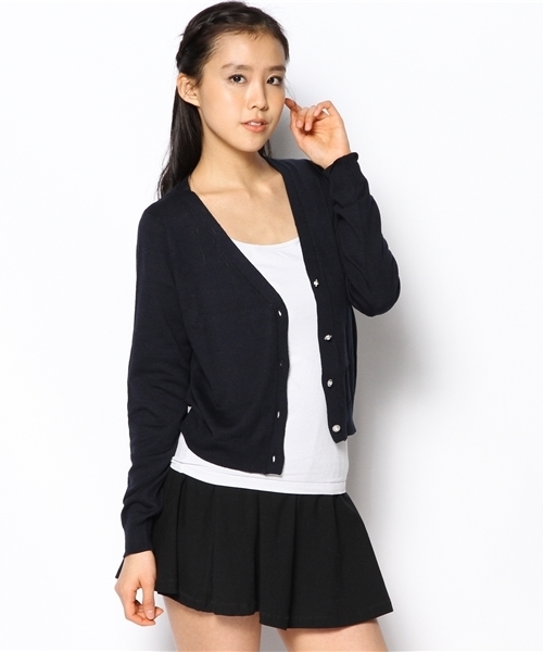 Chico(チコ)の「カラーニットカーデ(カーディガン/ボレロ・レディース・レッド/イエロー/ネイビー/グレー/ホワイト・FREE)」の13枚目の写真