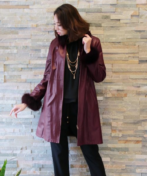 ラムレザー＆レッキスファーコートリバーシブル（その他アウター