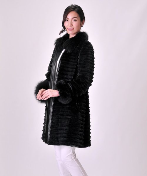 ラムレザー＆レッキスファーコートリバーシブル（その他アウター