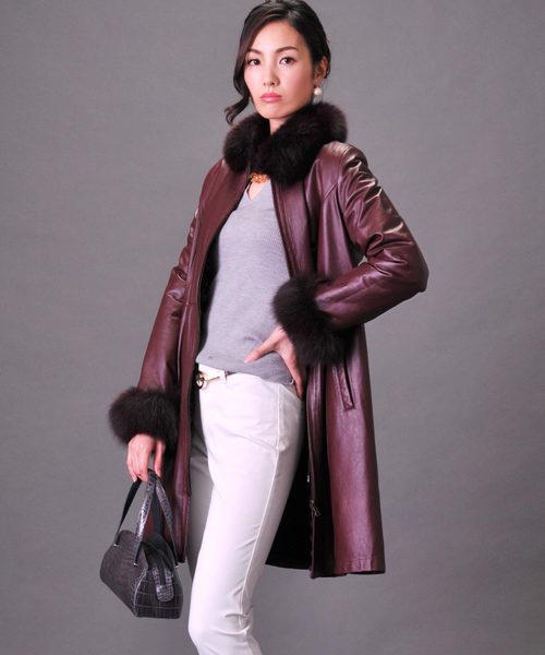 ラムレザー＆レッキスファーコートリバーシブル（その他アウター