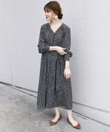 【手洗い可能】レオパードカッセンワンピース◇