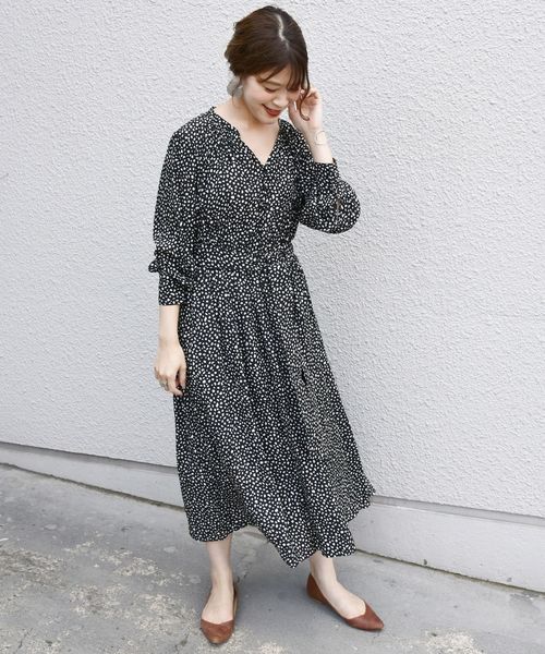 SHIPS(シップス)の「【手洗い可能】レオパードカッセンワンピース◇(ワンピース・レディース・ブラック/カーキ・ONE SIZE)」の13枚目の写真