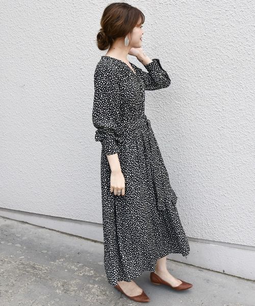 SHIPS(シップス)の「【手洗い可能】レオパードカッセンワンピース◇(ワンピース・レディース・ブラック/カーキ・ONE SIZE)」の14枚目の写真