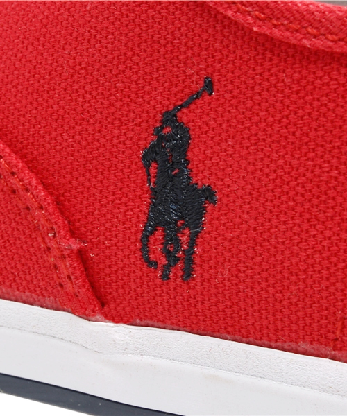 POLO RALPH LAUREN（ポロ ラルフ ローレン）の「ジュニア キッズ ポロ ラルフローレン POLO PETRA JUNIOR（スニーカー・キッズ・カーキ/レッド・23.5cm/24cm/23cm）」の3枚目の写真