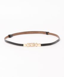 axes femme | お花パール牛革細ベルト(ベルト)