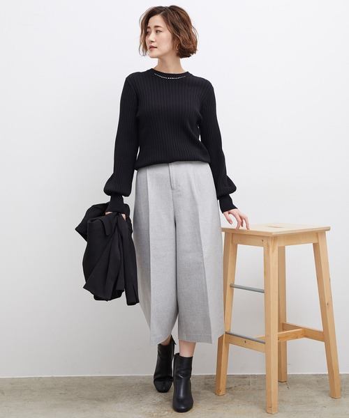 ROPE' PICNIC（ロペピクニック）の「ワイドクロップドパンツ（その他パンツ・レディース・キャメル/ライトグレー/ネイビー・38/40）」の5枚目の写真