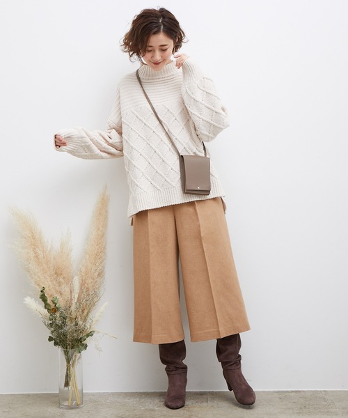 ROPE' PICNIC（ロペピクニック）の「ワイドクロップドパンツ（その他パンツ・レディース・キャメル/ライトグレー/ネイビー・38/40）」の4枚目の写真