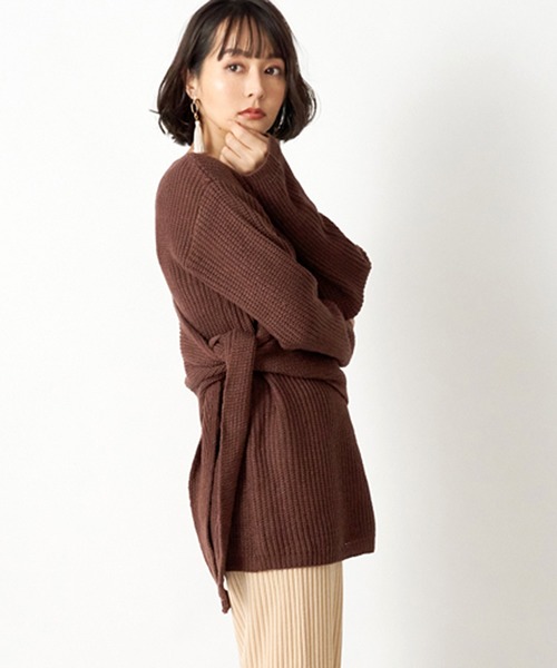 STYLEBLOCK(スタイルブロック)の「レイヤードデザインプルオーバーニットセーター(ニット/セーター・レディース・ブラック/ベージュ/パープル/モカ・M)」の3枚目の写真