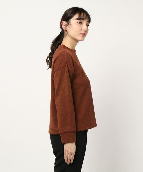 POU DOU DOU(プードゥドゥ)の「ニットソークロスステッチゆるトップス(Tシャツ/カットソー・レディース・ネイビー/ブラウン/アイボリー・3)」の20枚目の写真