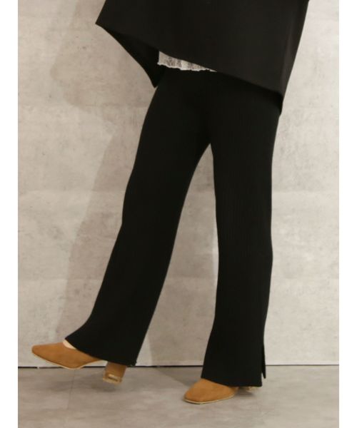 dazzlin（ダズリン）の「サイドスリットリブロングパンツ（その他パンツ・レディース・オレンジ/グリーン/アイボリー/ブラック・FREE）」の3枚目の写真