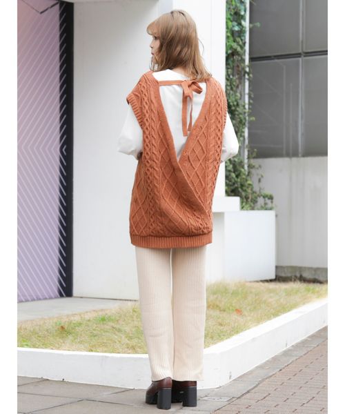 dazzlin（ダズリン）の「サイドスリットリブロングパンツ（その他パンツ・レディース・オレンジ/グリーン/アイボリー/ブラック・FREE）」の20枚目の写真