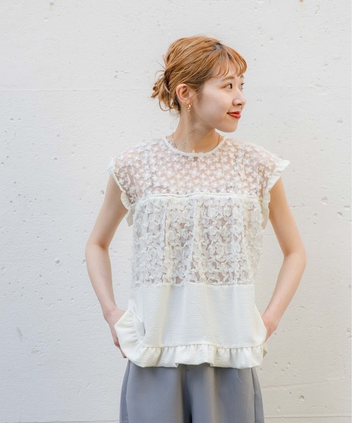 flower（フラワー）の「リトルペタルブラウス（シャツ/ブラウス・レディース・アイボリー/ブラック・FREE）」の14枚目の写真