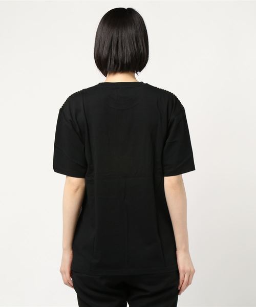 TRAP/U (トラップユー)の「【69】【TRAP/U】抜染ストライプ Tシャツ(Tシャツ/カットソー・レディース・ブラック/ネイビー/カーキ・LARGE/MEDIUM)」の5枚目の写真
