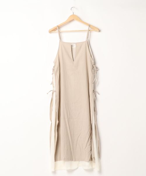 flower（フラワー）の「リラックスリボンワンピース（ワンピース・レディース・ベージュ/イエロー・FREE）」の3枚目の写真