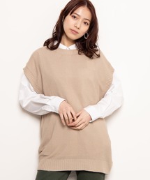 WEGO | WEGO/クルーネックカラーニットベスト(ベスト)