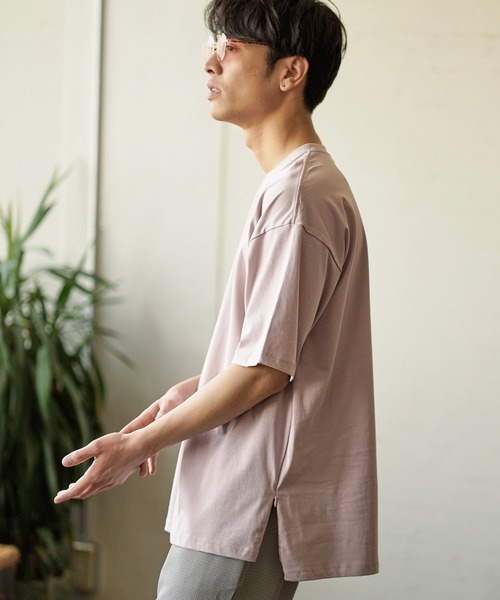 CAMBIO(カンビオ)の「mt6694-Mercerization Big Tee(Tシャツ/カットソー・メンズ・ライトグレー/ピンク/ラベンダー/ブラック/ブルー/ホワイト/オリーブ・M/S/L)」の7枚目の写真