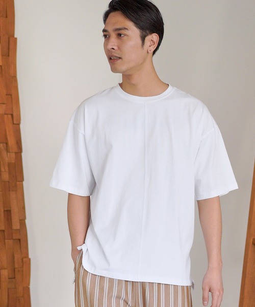 CAMBIO(カンビオ)の「mt6694-Mercerization Big Tee(Tシャツ/カットソー・メンズ・ライトグレー/ピンク/ラベンダー/ブラック/ブルー/ホワイト/オリーブ・M/S/L)」の3枚目の写真