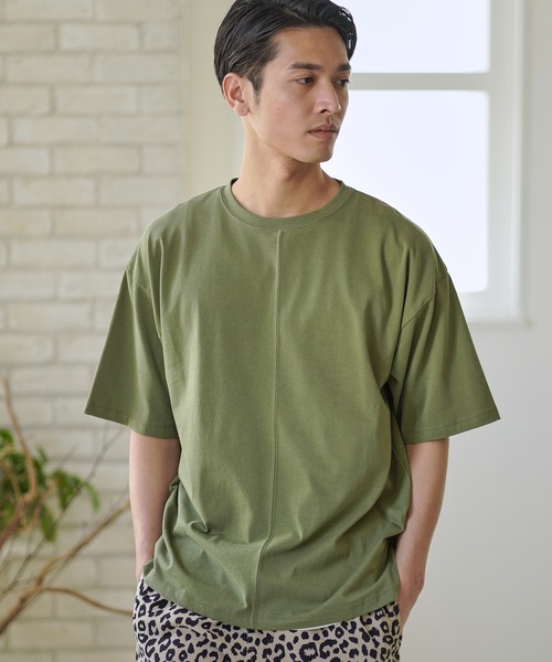 CAMBIO(カンビオ)の「mt6694-Mercerization Big Tee(Tシャツ/カットソー・メンズ・ライトグレー/ピンク/ラベンダー/ブラック/ブルー/ホワイト/オリーブ・M/S/L)」の1枚目の写真