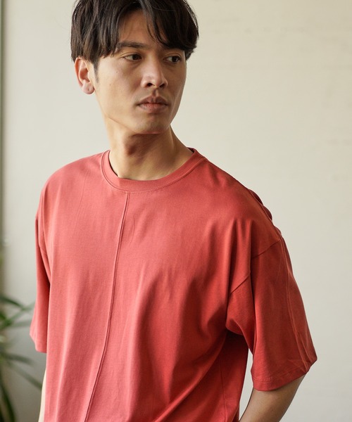 CAMBIO(カンビオ)の「mt6694-Mercerization Big Tee(Tシャツ/カットソー・メンズ・ライトグレー/ピンク/ラベンダー/ブラック/ブルー/ホワイト/オリーブ・M/S/L)」の2枚目の写真