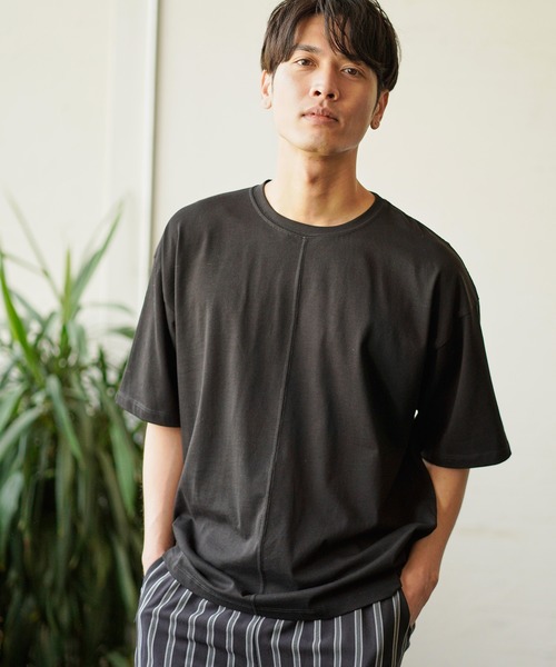 CAMBIO(カンビオ)の「mt6694-Mercerization Big Tee(Tシャツ/カットソー・メンズ・ライトグレー/ピンク/ラベンダー/ブラック/ブルー/ホワイト/オリーブ・M/S/L)」の4枚目の写真